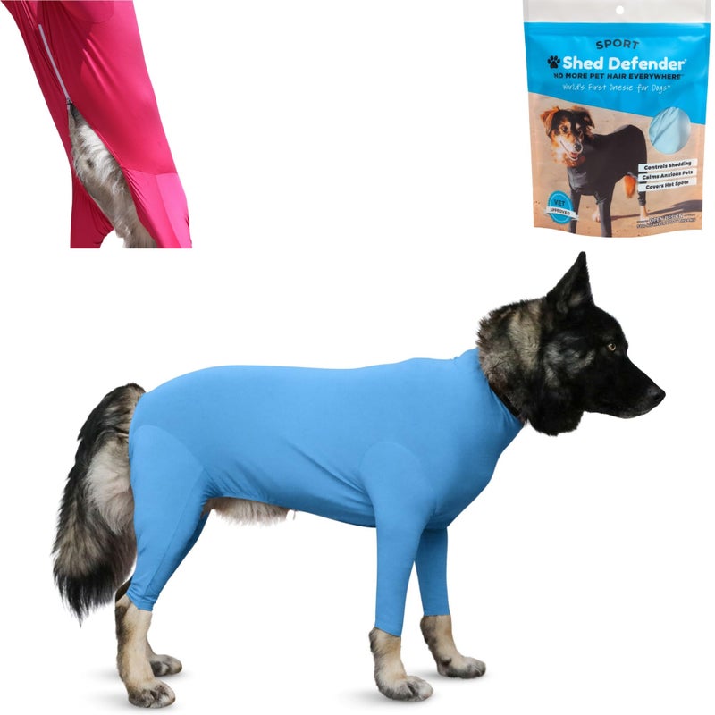 Shed Defender Sport Dog Onesie for Dog Shedding, Seen on Shark Tank, Lightweight Breathable, Bodysuit for Dogs, Pet Jumpsuit, Dog Body Suit, Shed Shirt, Full Body Shed Suit, Hot Spots, Vet Approved - Image 1